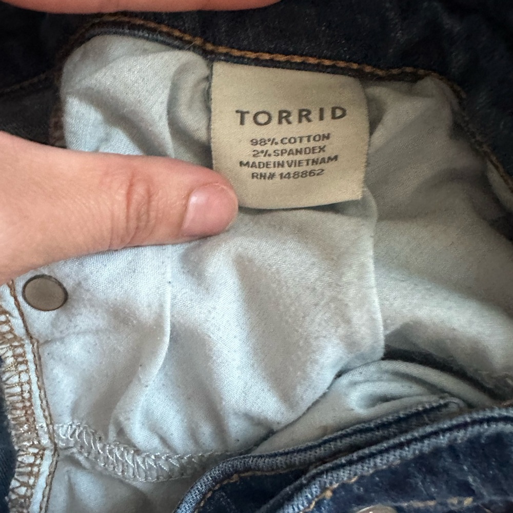 Torrid Blue Straight Leg Jeans with Faded Wash - Picture 4 of 5